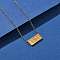 304 Stainless Steel 11:11 Number Rectangle Pendant Necklace with Cable Chains for Women, Golden, 16.06 inch(40.8cm)
