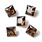 Cubic Zirconia Cabochons, Point Back, Square, Sienna, 8x8x4mm