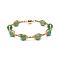 Natural Green Aventurine Beaded Bracelets for Men Women, with Brass & 304 Stainless Steel Finding, Magnetic Clasps, 7-1/2 inch(19cm), Bead: 8.7mm