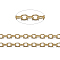 Brass Cable Chains, Soldered, with Spool, Oval, Cadmium Free & Lead Free, Long-Lasting Plated, Golden, 2x1.5x0.35mm, about 301.83 Feet(92m)/roll