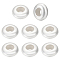 8Pcs Sterling Silver Beads, Rondelle with Rubber Inside, Slider Beads, Silver, 7x3mm, Hole: 2mm