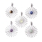 201 Stainless Steel with Natural Gemstones Pendant, Sun, 37x34x5mm, Hole: 4x6mm