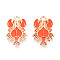 Marine Animals Alloy Enamel Pendants, Light Gold, Shrimp, 20x13.1x1.1mm, Hole: 1.8mm