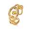 Brass Micro Pave Cubic Zirconia Adjustable Ring Settings, for Half Drilled Beads, Real 18K Gold Plated, 10.5mm, Inner Diameter: Adjustable