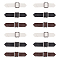 12 Sets 3 Colors PU Leather Buckles, Tab Closures, Cloak Clasp Fasteners, with Zinc Alloy Findings, Mixed Color, 73~107x14.5x8mm, 4 sets/color