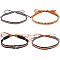 4Pcs 4 Styles Ethnic Style Imitation Leather Adjustable Hat Band, for Cowboy Hat, Bend Brim Fedora Hat, Straw Hat Decoration, Mixed Color, 1257~1333mm, 1pc/style
