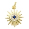 Brass Micro Pave Cubic Zirconia Charms, Sun Charms, Lead Free & Cadmium Free, Rack Plating, Long-Lasting Plated, with Jump Ring, Real 18K Gold Plated, 13.5x11.5x2.5mm, Hole: 2.4mm