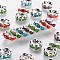 Brass Grade A Rhinestone Spacer Beads, Wavy Edge, Rondelle, Nickel Free, Silver, Mixed Color, 6x3mm, Hole: 1mm