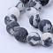 Natural Zebra Jasper Beads Strands, Frosted, Round, 8~8.5mm, Hole: 1mm, about 45~47pcs/strand, 14.5 inch