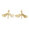Eco-Friendly Brass Pendants, with Jump Ring, Lead Free & Cadmium Free, Dragonfly Charm, Real 18K Gold Plated, 20x27x3mm, Hole: 3mm
