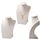 Stereoscopic Necklace Bust Displays, Synthetic Wood Necklace Displays, Covered with Hemp, PapayaWhip, 200x150x80mm