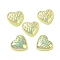 UV Plating Acrylic Cabochons, Iridescent, Heart, Light Khaki, 11.5~12x12~12.5x4mm