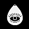 Non-Tarnish 201 Stainless Steel Pendants, Laser Cut, Teardrop with Evil Eye, Stainless Steel Color, 29.5x21x1mm, Hole: 1.6mm