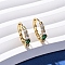 Brass Micro Pave Cubic Zirconia Teardrop Hoop Earrings, Real 18K Gold Plated, 14x3.5x15.5mm