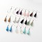 Teardrop Platinum Tone Brass Natural & Synthetic Mixed Stone Dangle Earrings, 47mm, Pin: 0.7mm