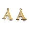 PVD Vacuum Plating  304 Stainless Steel Charms, Laser Cut, Alphabet, Antique Bronze, Letter.A, 12.5x10.5x0.8mm, Hole: 1mm