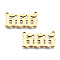201 Stainless Steel Pendant Links, Laser Cut, Golden, Num.6, 11.5x22x1mm, Hole: 1.4mm