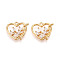 Brass Micro Pave Cubic Zirconia Pendants, Long-Lasting Plated, Nickel Free, Real 18K Gold Plated, Heart, 14.5x16x2.5mm, Hole: 1.4mm