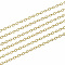 PVD Vacuum Plating 304 Stainless Steel Chains, Cable Chains, Link Chains, Textured, with Spool, Golden, 1.6x1.2x0.2mm, about 82.02 Feet(25m)/roll