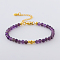 Natural Amethyst Round Beaded Bracelet