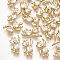Brass Cubic Zirconia Charms, Bear, Clear, Real 18K Gold Plated, 12x6x3mm, Hole: 1mm
