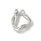 Brass Micro Pave Clear Cubic Zirconia Pendants, Cadmium Free & Nickel Free & Lead Free, Snake Charms, Platinum, 15x13x3mm, Hole: 1.5mm