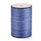 Round Waxed Polyester Thread String, Micro Macrame Cord, Twisted Cord, for Leather Sewing Stitching, Royal Blue, 0.8mm, about 54.68 Yards(50m)/Roll