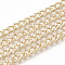 Iron Cuban Link Chains, Chunky Curb Chains, with Spool, Unwelded, Textured, Light Gold, 6x4x1mm