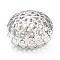 Non-Tarnish 304 Stainless Steel Filigree Beads, Hollow, Rondelle, Stainless Steel Color, 31.5x22mm, Hole: 1.5mm