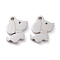 Non-Tarnish 304 Stainless Steel Charms, Laser Cut, Dog, Stainless Steel Color, 12x11x1.5mm, Hole: 1.2mm