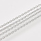 Brass Cable Chains, Textured, Unwelded, Cadmium Free & Nickel Free & Lead Free, with Spool, Oval, Platinum, 2x1.5x0.5mm, about 328.08 Feet(100m)/roll