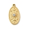 304 Stainless Steel Rhinestone Pendants, Oval, Sun, Golden, 25.5x13x4mm, Hole: 2mm