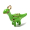 Alloy Enamel Pendants, Golden, Dinosaur Charm, Lime Green, 20x20x5mm, Hole: 1.5mm