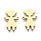 201 Stainless Steel Link Connectors, Laser Cut, Girl, Golden, 18x12x1mm, Hole: 1.2mm