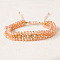Bohemian Style Glass Beaded Braided Bead Bracelets, Multi-strand Layed Bracelets for Women, Faceted, Sandy Brown