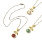 304 Stainless Steel Necklaces,  Natural & Synthetic Gemstone and Alloy Charms, 17.83 inch(45.3cm)