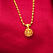 Hollow Round Ball Brass Pendant Necklaces for Women, Golden, 17.72 inch(45cm)