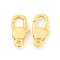 Brass Lobster Claw Clasps, Real 18K Gold Plated, 16x8x4mm, Hole: 1.6mm