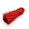 Nylon Tassel Pendant Decorations, with Golden Tone Iron Findings, Red, 27~30x15mm, Jump Ring: 4mm, Hole: 4x2mm, 10pcs/bag