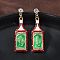 Zinc Alloy Enamel Stud Earrings, with Rhinestone, 304 Stainless Steel Pins, Golden, Bottle, 40x11mm