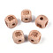 Engraved Beech Wood Beads, Undyed, Cube, Elephant, 12x12x12mm, Hole: 4~4.5mm