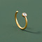 304 Stainless Steel Crystal Rhinestone Hoop Nose Rings, Flat Round, Golden, 10x9mm
