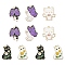 10Pcs 5 Styles Alloy Enamel Pendants, Cat, Mixed Color, 26.5~30.5x17~23x1mm, Hole: 1.8~2mm, 2pcs/style
