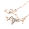 Alloy Full Crystal Rhinestone Mother and Daughter Pendant Necklaces, for Mother's Day, Golden, 470~490mm