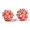 Electroplate Opaque Glass Round Woven Beads, Cluster Beads, AB Color Plated, Faceted, Salmon, 12~13mm, Hole: 1.5mm, Beads: 3.5x2.5mm