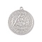 Non-Tarnish 304 Stainless Steel Pendants, Flat Round with Trinity Knot, Stainless Steel Color, 34x30x2mm, Hole: 3mm