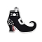 Halloween Alloy Enamel Pendants, Platinum, High Heel, 23x25x1.3mm, Hole: 2mm