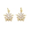 Brass Micro Pave Clear Cubic Zirconia Pendants, Long-Lasting Plated, With Jump Rings, Star, Real 18K Gold Plated, 15x13.5x3.5mm, Hole: 3mm, Jump Ring: 5x1mm