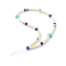 Plastic Beads Mobile Straps, with Lampwork Beads, Polymer Clay & Nylon Thread, Evil Eye, Blue, 26cm