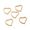 Ion Plating(IP) 304 Stainless Steel Linking Rings, Heart, Real 18K Gold Plated, 14.5x15x1.5mm, Hole: 12x10mm